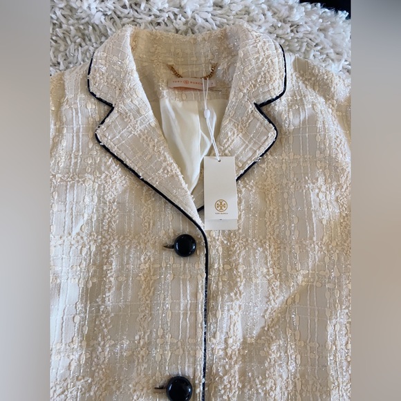 NWT Tory Burch Plaid Tweed Jacket Blazer Size 4 - Picture 8 of 12